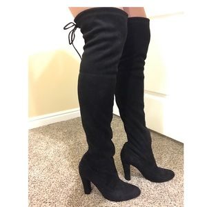 Black knee high boots